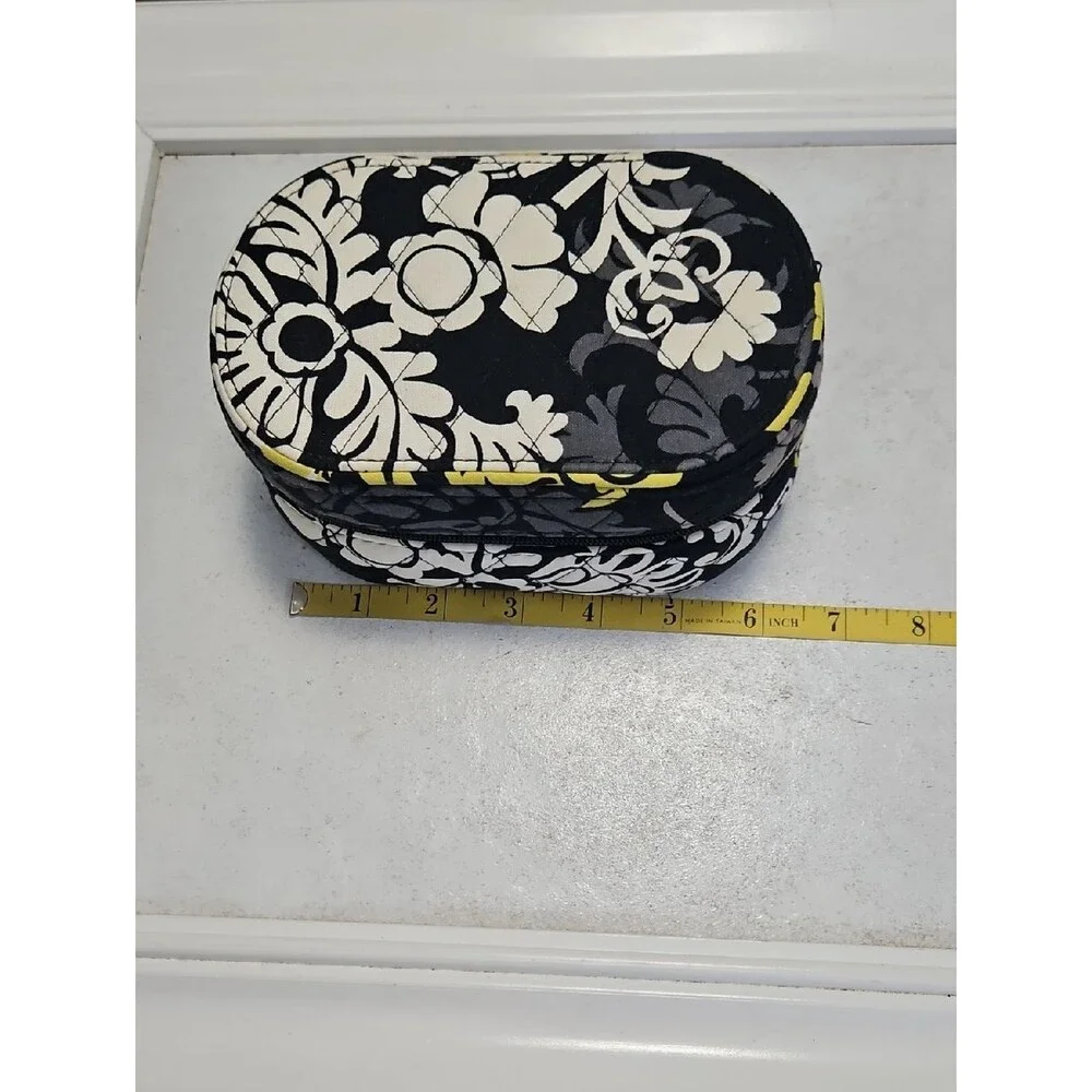 Vera Bradley Black & Yellow Quilted Travel Jewelry Case
